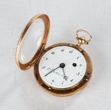 Louis Duchene 18K Rose Gold, Enamel and Pearl Pendant Watch