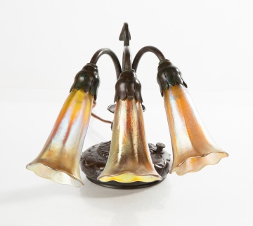 Tiffany Studios Three-Light Lily Table Lamp