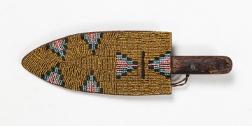 Knife and Sheath with Greasy Yellow Beadwork