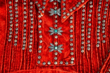 Navajo Woman's Velveteen Blouse with Silver Buttons