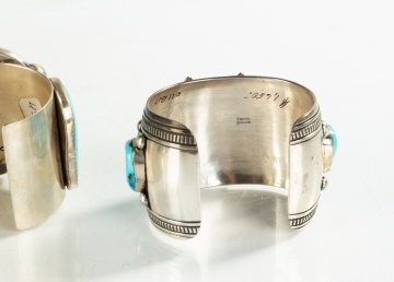 (3) Sterling Silver & Turquoise Bracelets/Cuffs