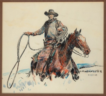 Nick Eggenhoffer (German/American, 1897-1985) Cowboy with Lasso