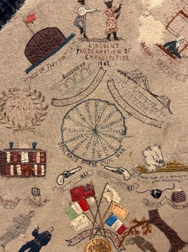  1876 Philadelphia Centennial Embroidered Americana Quilt