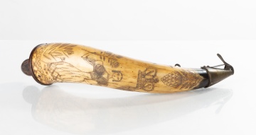 19th Century Scrimshaw Powder Horn