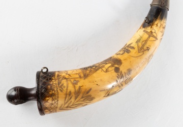 19th Century Scrimshaw Powder Horn