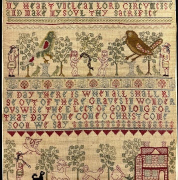 1715 Sampler with Adam and Eve