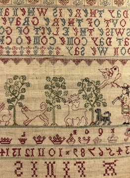 1715 Sampler with Adam and Eve