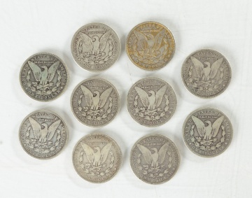 Ten Liberty Head US Silver Dollars