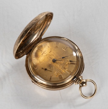14K Gold Engraved Pocket Watch