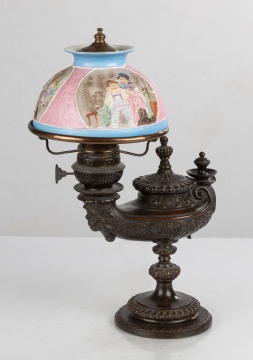 Harvard Student Lamp with Polychrome Lithophane Shade