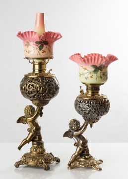 Pair of Cherub Lamps