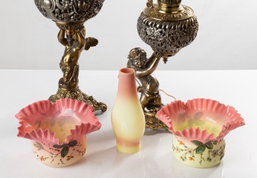 Pair of Cherub Lamps