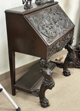 American Oak Drop Front Desk