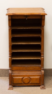 American Oak Tambour Front Music Cabinet