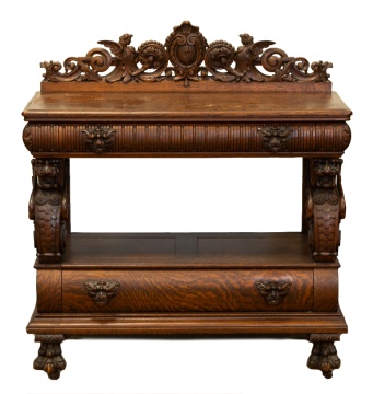 American Two-Drawer Oak Server