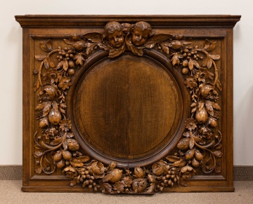 Four Architectural Baroque Style Carved Oak Panels