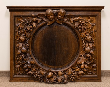 Four Architectural Baroque Style Carved Oak Panels