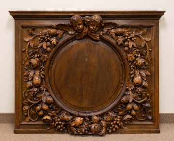 Four Architectural Baroque Style Carved Oak Panels