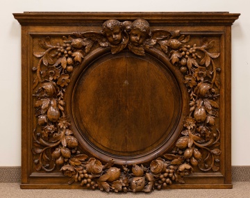 Four Architectural Baroque Style Carved Oak Panels