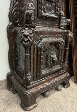 English Renaissance Revival Oak Tallcase Clock