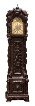 English Renaissance Revival Oak Tallcase Clock