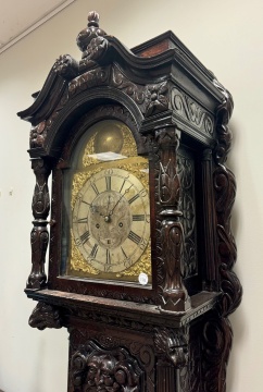 English Renaissance Revival Oak Tallcase Clock