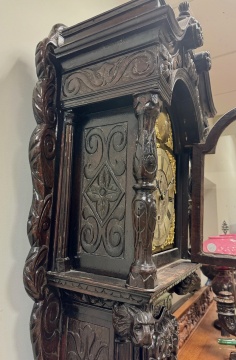 English Renaissance Revival Oak Tallcase Clock