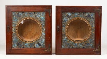 Pair of Leaded Glass Cabinets