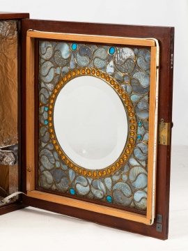 Pair of Leaded Glass Cabinets