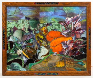 Leaded Glass Window, after Tiffany Studios "Pumpkin & Beets"