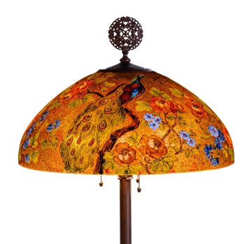 Fine and Rare Handel Peacock Floor Lamp