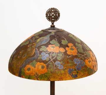 Fine and Rare Handel Peacock Floor Lamp