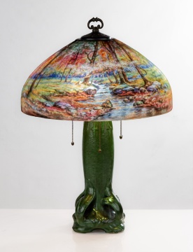 Handel Mountain Stream Scenic Lamp, No. 6826