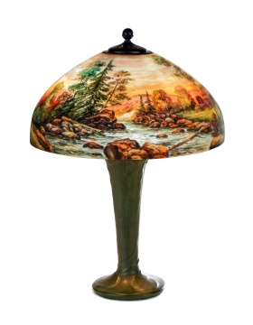 Handel Mountain Stream Scenic Table Lamp, No. 6752