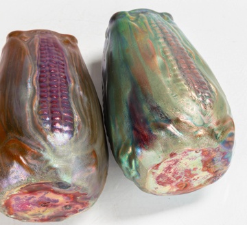 Two Weller Sicard Corn Vases