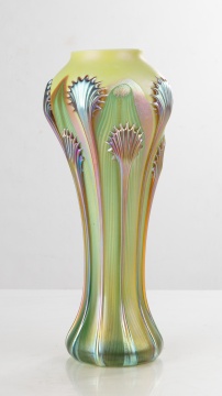 Quezal Pulled Feather Decorated Vase