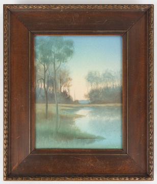 Carl Schmidt for Rookwood Pottery, "Lingering Summer" Landscape Plaque