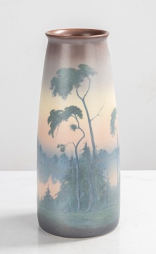 Edward Diers, Rookwood Pottery Scenic Vellum Vase