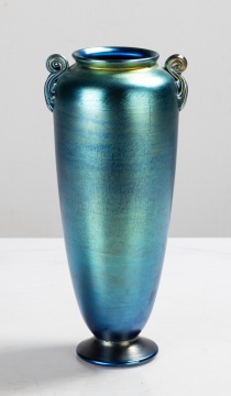 Tiffany Favrile Vase with Scroll Handles