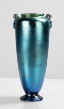 Tiffany Favrile Vase with Scroll Handles