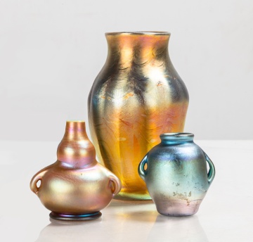 Three Tiffany Favrile Cabinet Vases