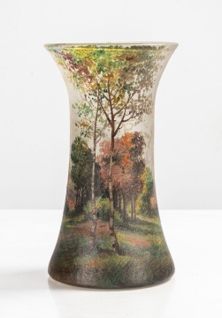 Handel Acid-Etched and Painted Glass Teroma Vase