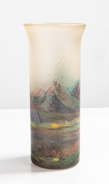 Handel Acid-Etched and Painted Glass Teroma Vase