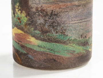 Handel Acid-Etched and Painted Glass Teroma Vase