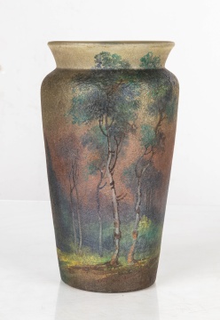 Handel Acid-Etched and Painted Glass Teroma Vase