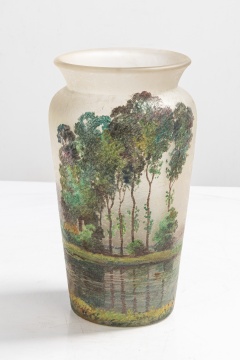 Handel Acid-Etched and Painted Glass Teroma Vase