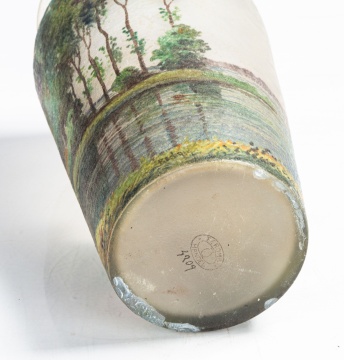 Handel Acid-Etched and Painted Glass Teroma Vase