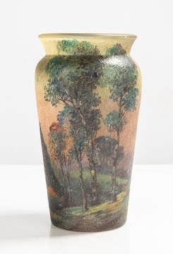 Handel Acid-Etched and Painted Glass Teroma Vase