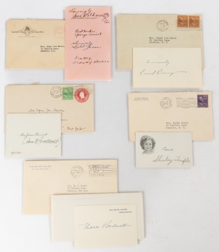 Group of Autographs, including Eleanor Roosevelt, Shirley Temple
