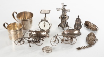 Group of Sterling and 800 Silver Novelties